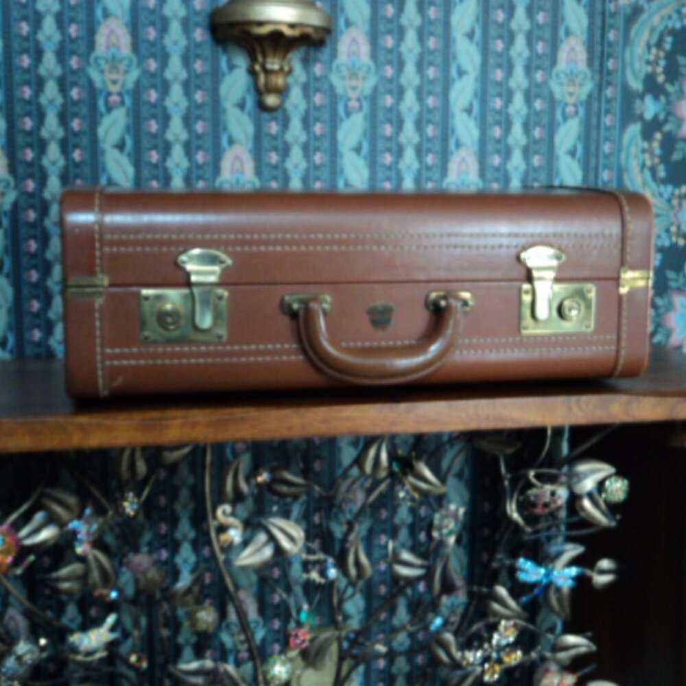 vintage leather suitcase